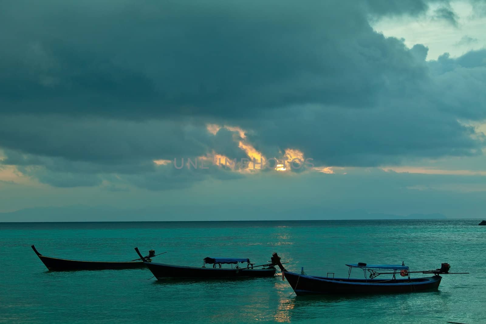 Boats on the sea in Southern of Thailand