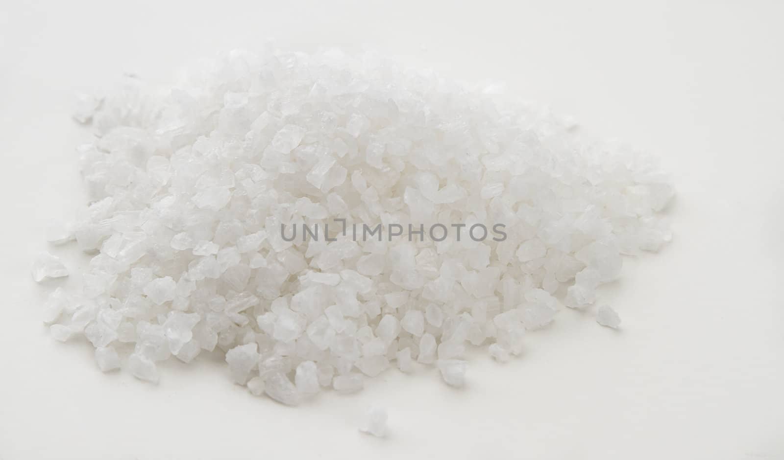 Pile of white salt crystal