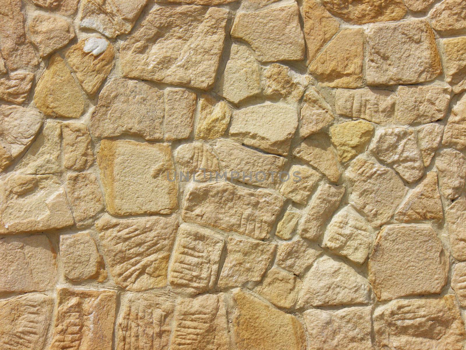 Stone  wall from a new building