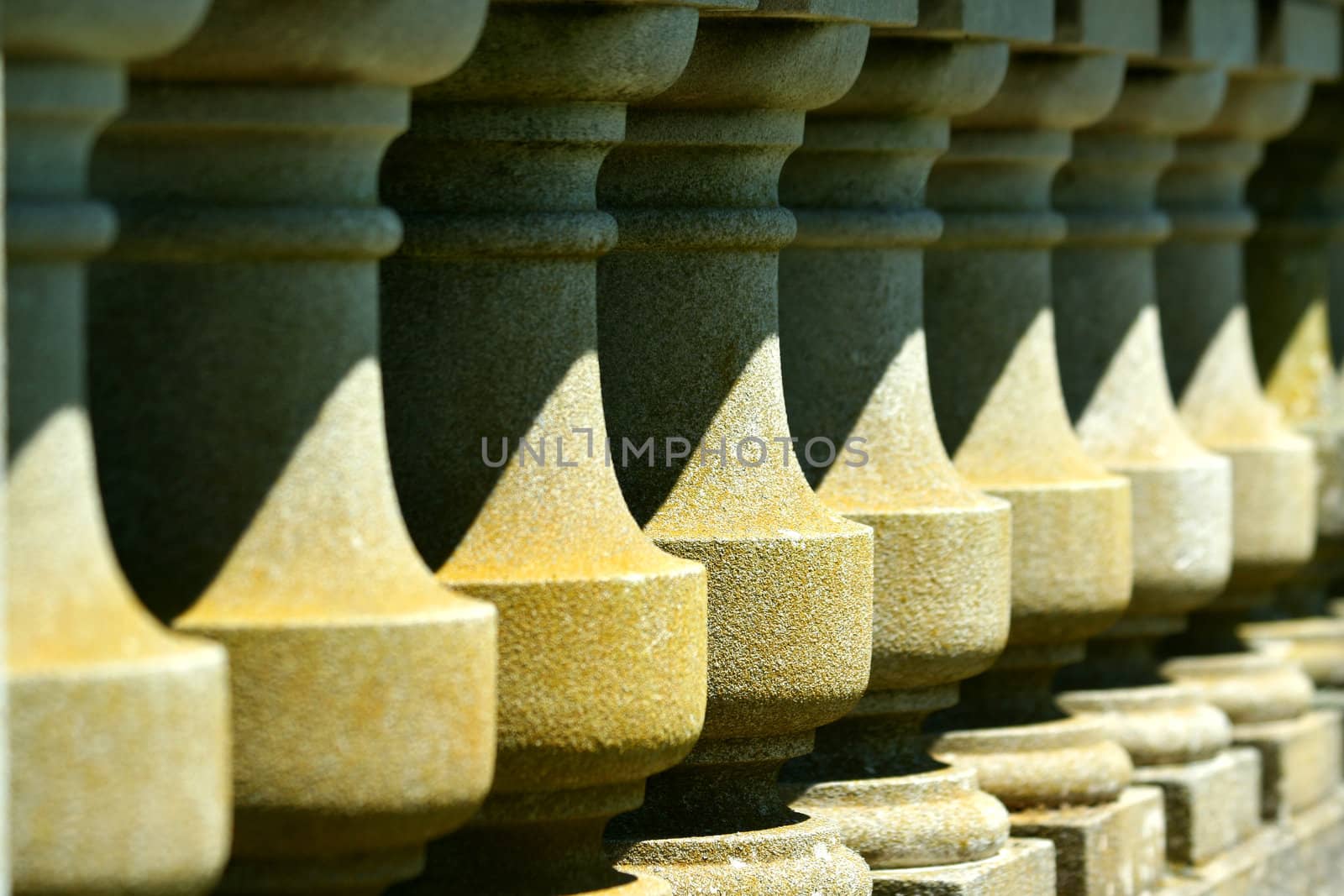 A row of Fence Columns