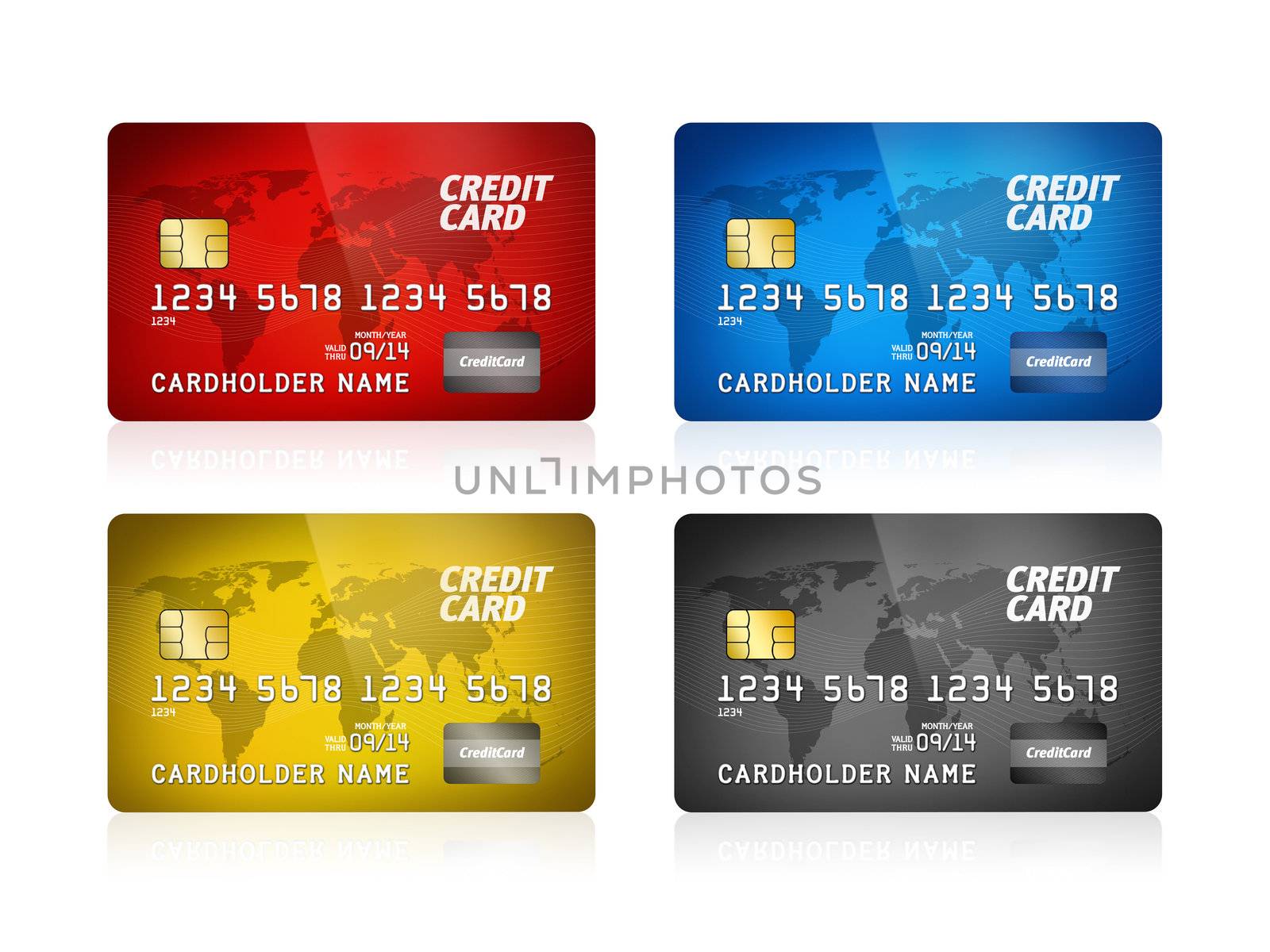 Credit Card Collection Isolated by bloomua