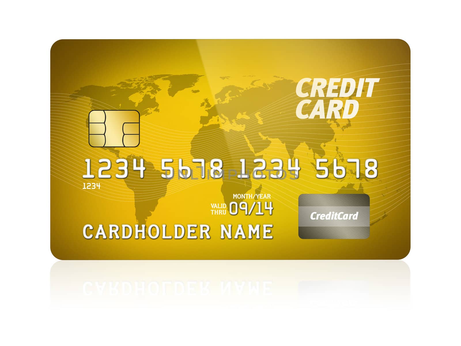 Gold Credit Card Isolated by bloomua