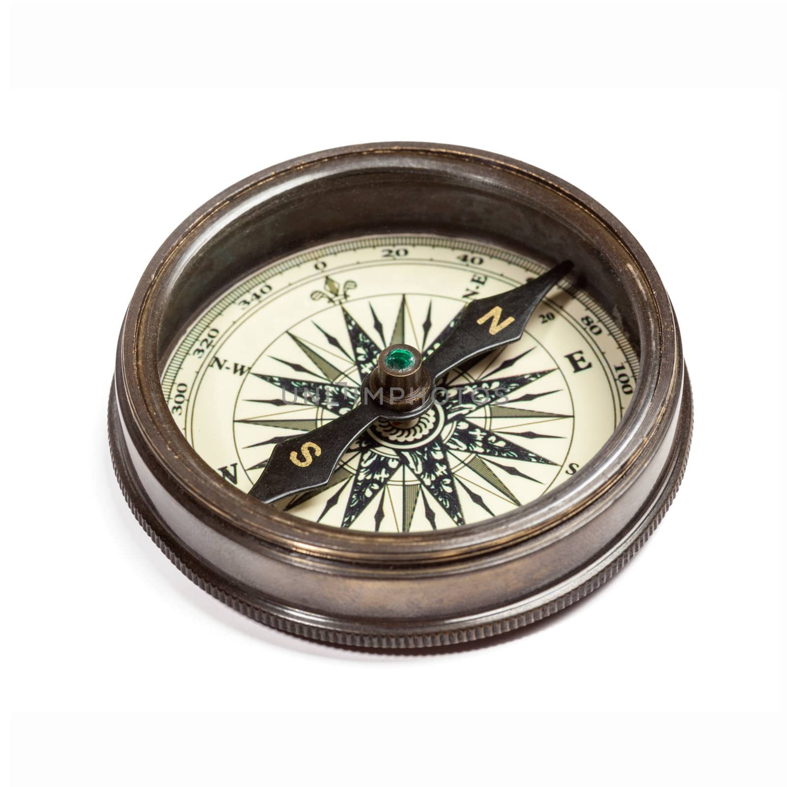 Old vintage compass isolated by dimol