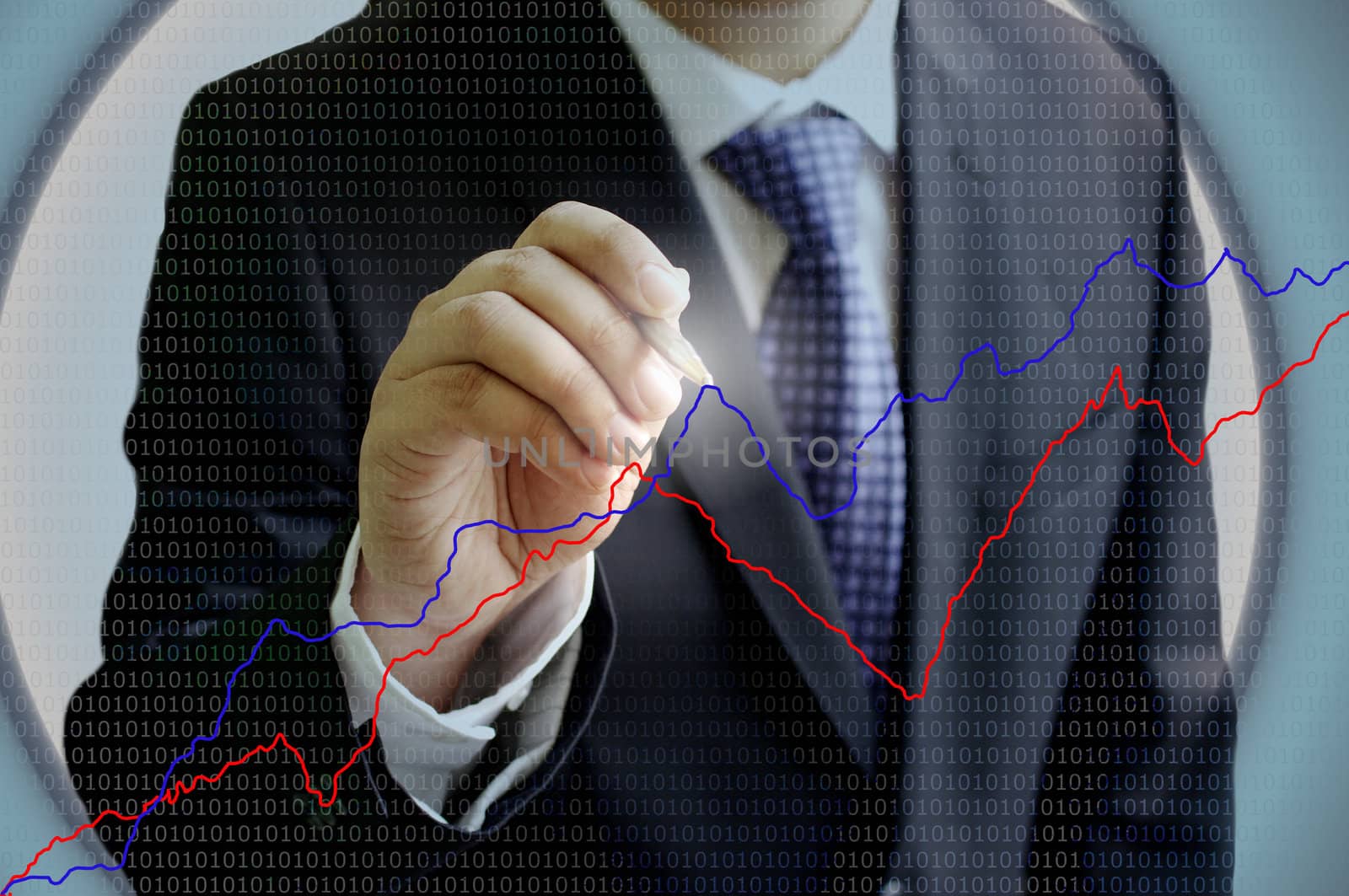 Businessman analyze the stock exchange graph by pixbox77