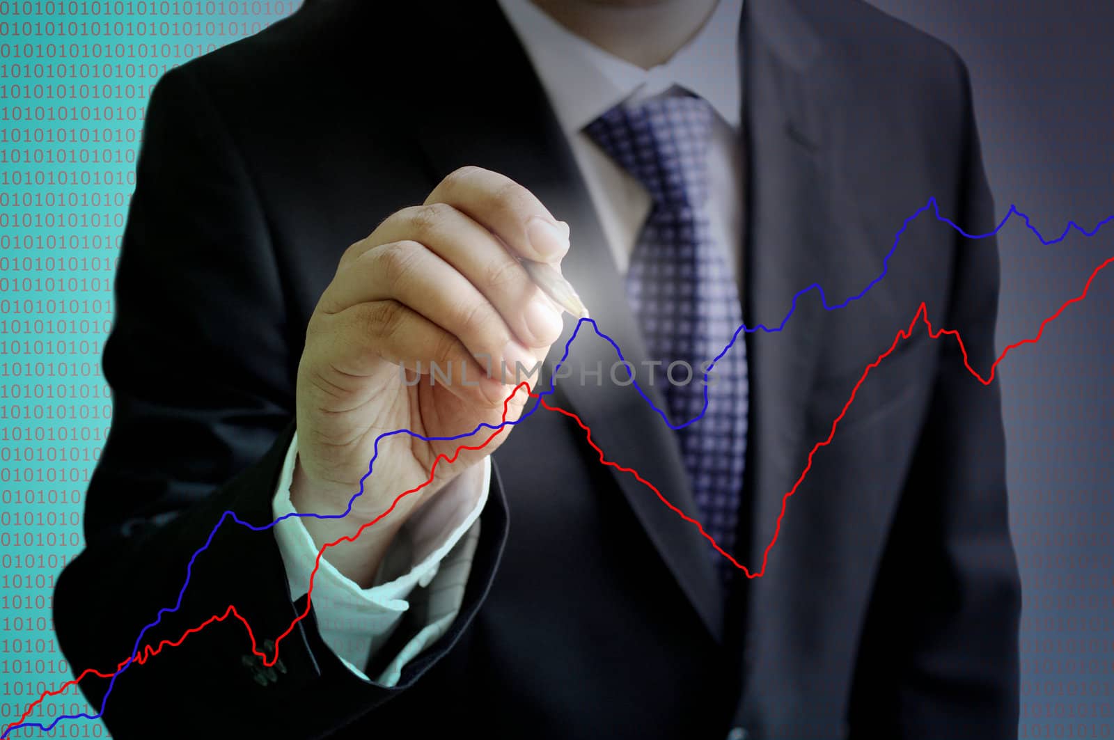 Businessman analysis the stock exchange graph by pixbox77