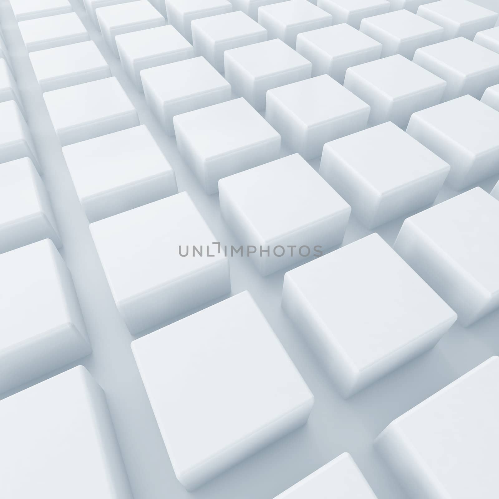 light abstract background from white cubes located in a row
