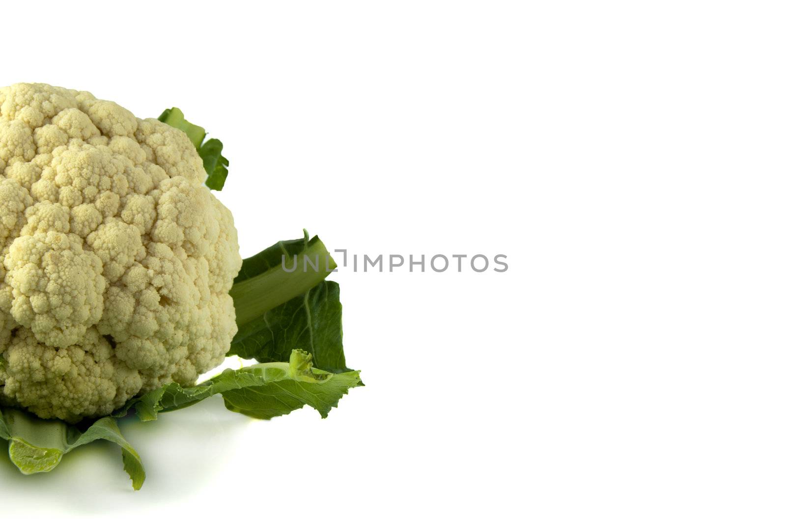 cauliflower with open space for text on the right