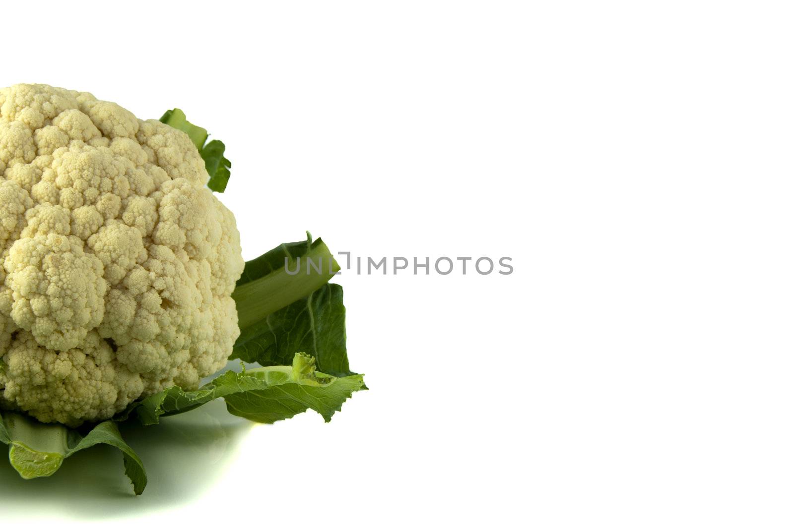 cauliflower with open space for text on the right