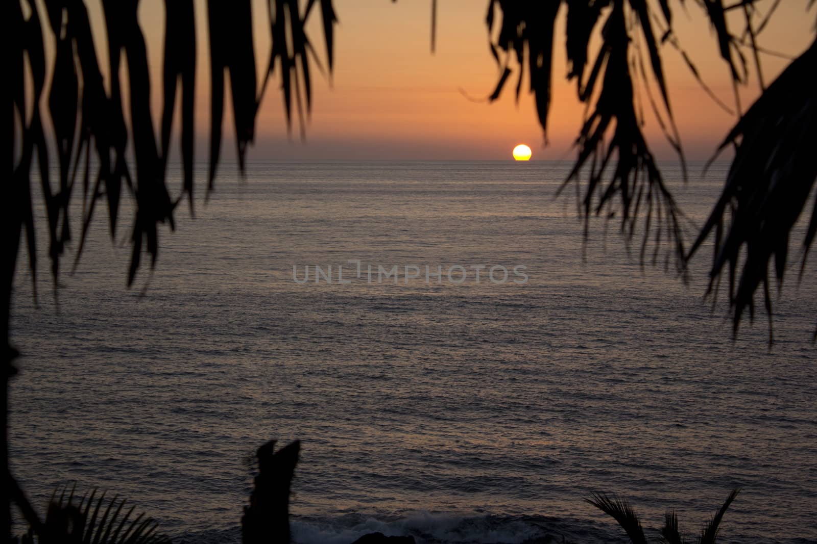 a vibrant sunset in mexico. with the ocean