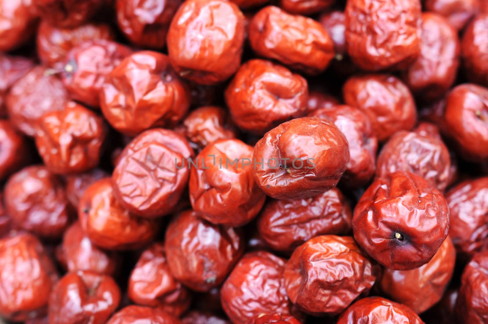 Pile of dried date fruits in the autumn