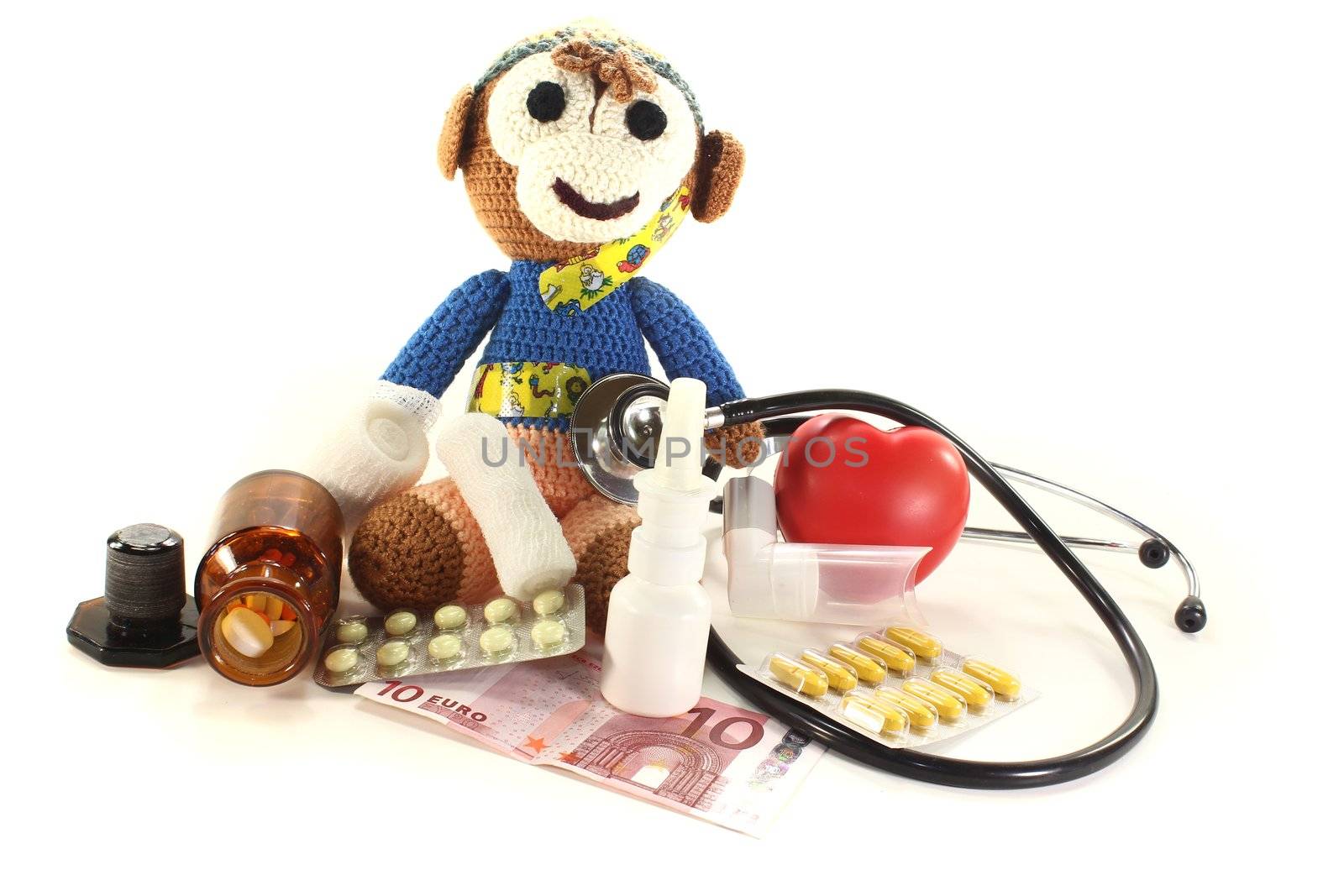 Pediatrician with monkey and money by discovery