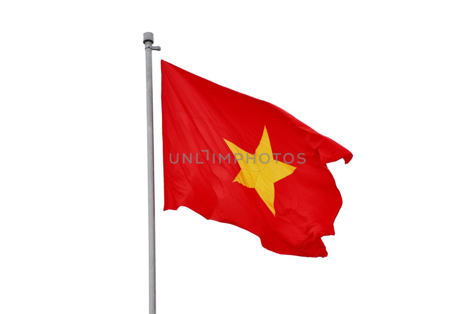 Vietnamese national flag isolated on a white background