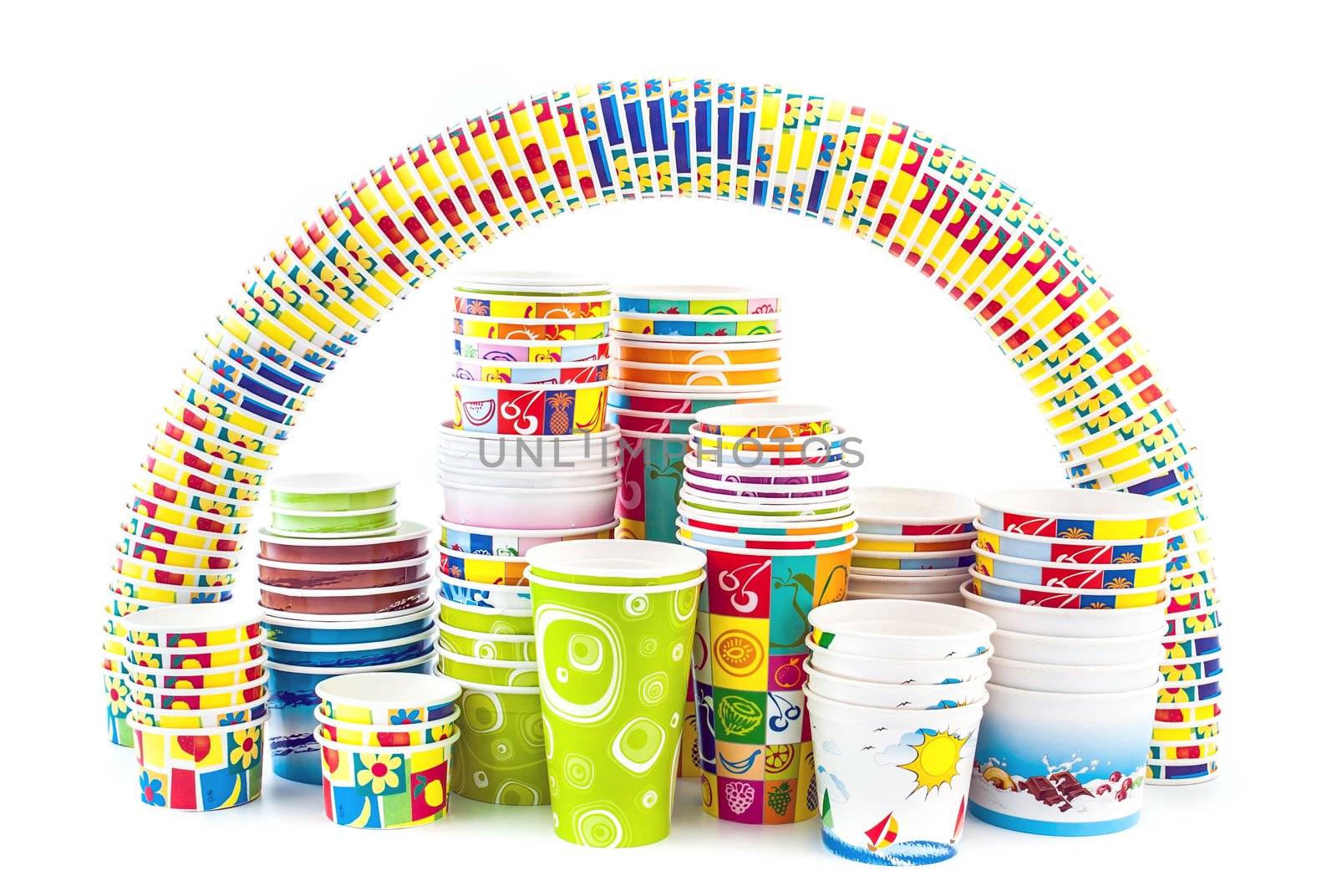 Rainbow of ice cream paper cup by rigamondis