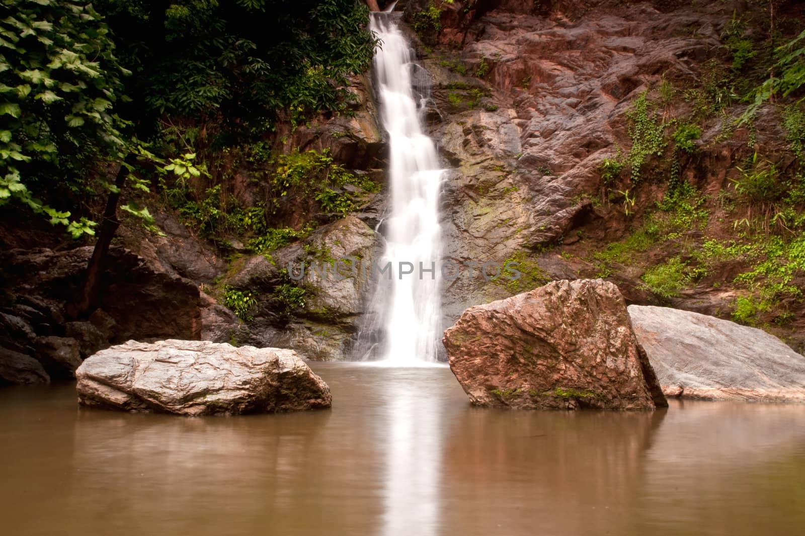 Waterfall in forest  by Yuri2012