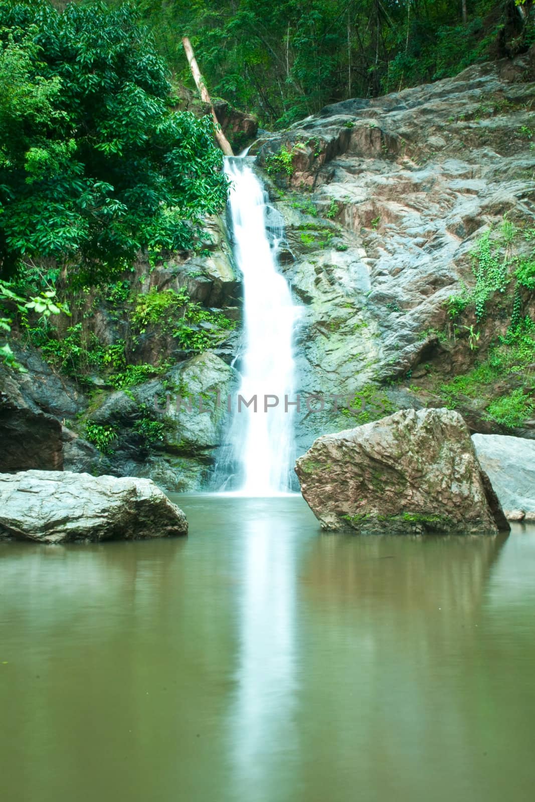 Waterfall in forest   Waterfall is a place that will make you relax and fresh   in Nan Province of Thailand