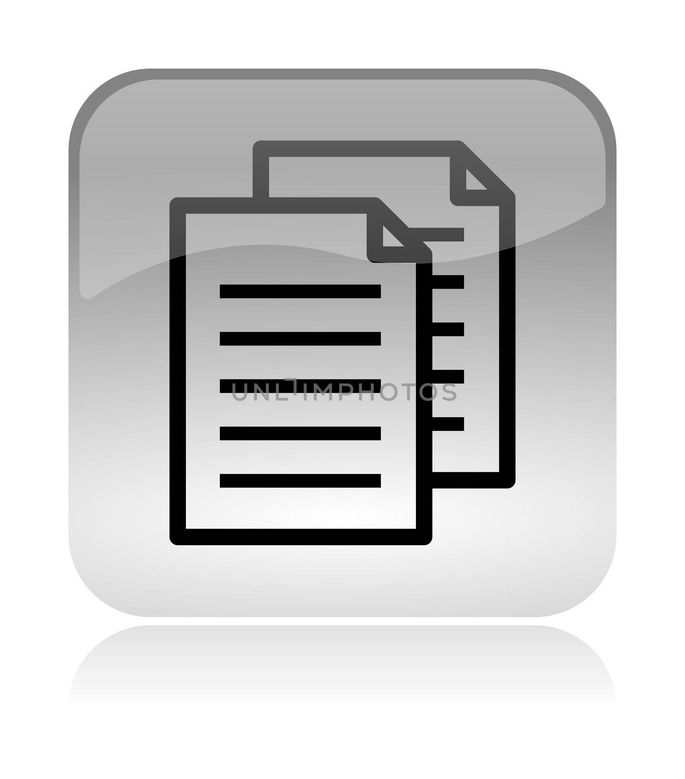 Copy documents white, transparent and glossy web interface icon with reflection