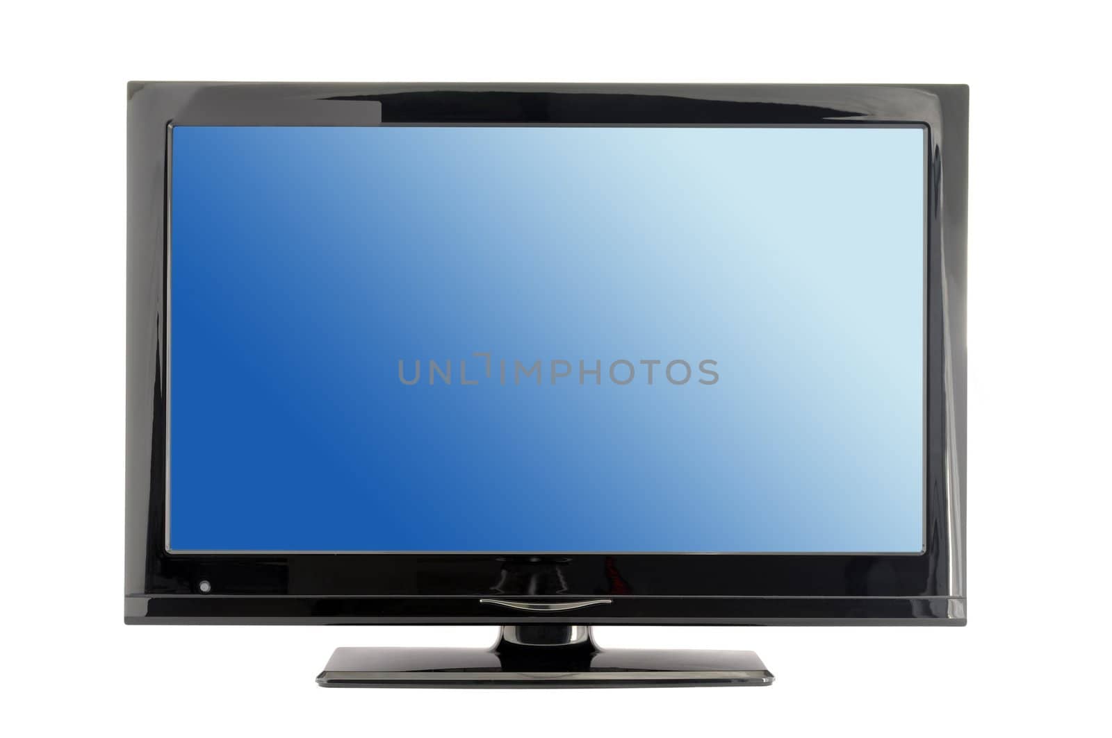 blue lcd tv monitor isolated on white background 