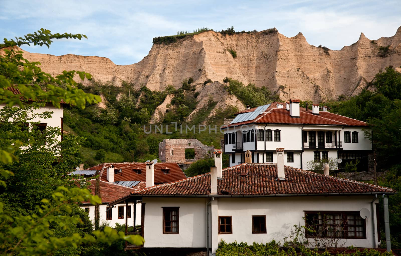 Traditional old houses in the city of Melnik, Bulgaria
