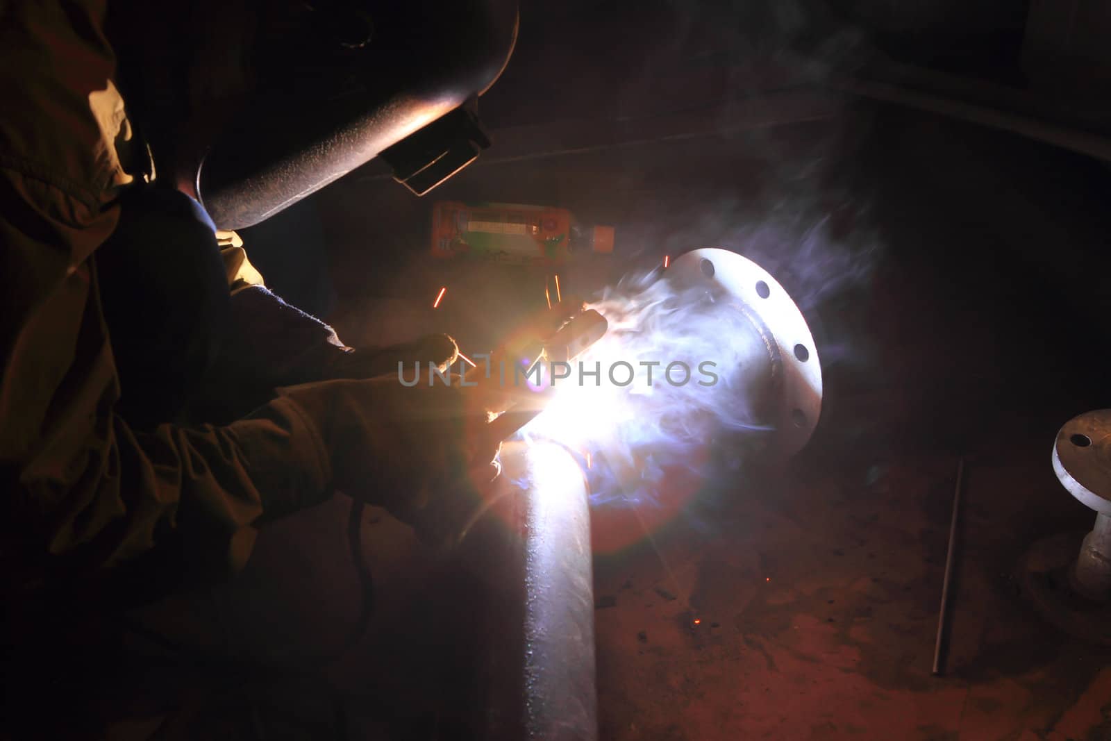 Welder in a factory