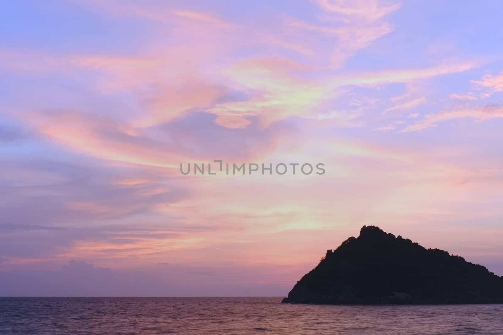 sunset at Nang yuan island, Thailand