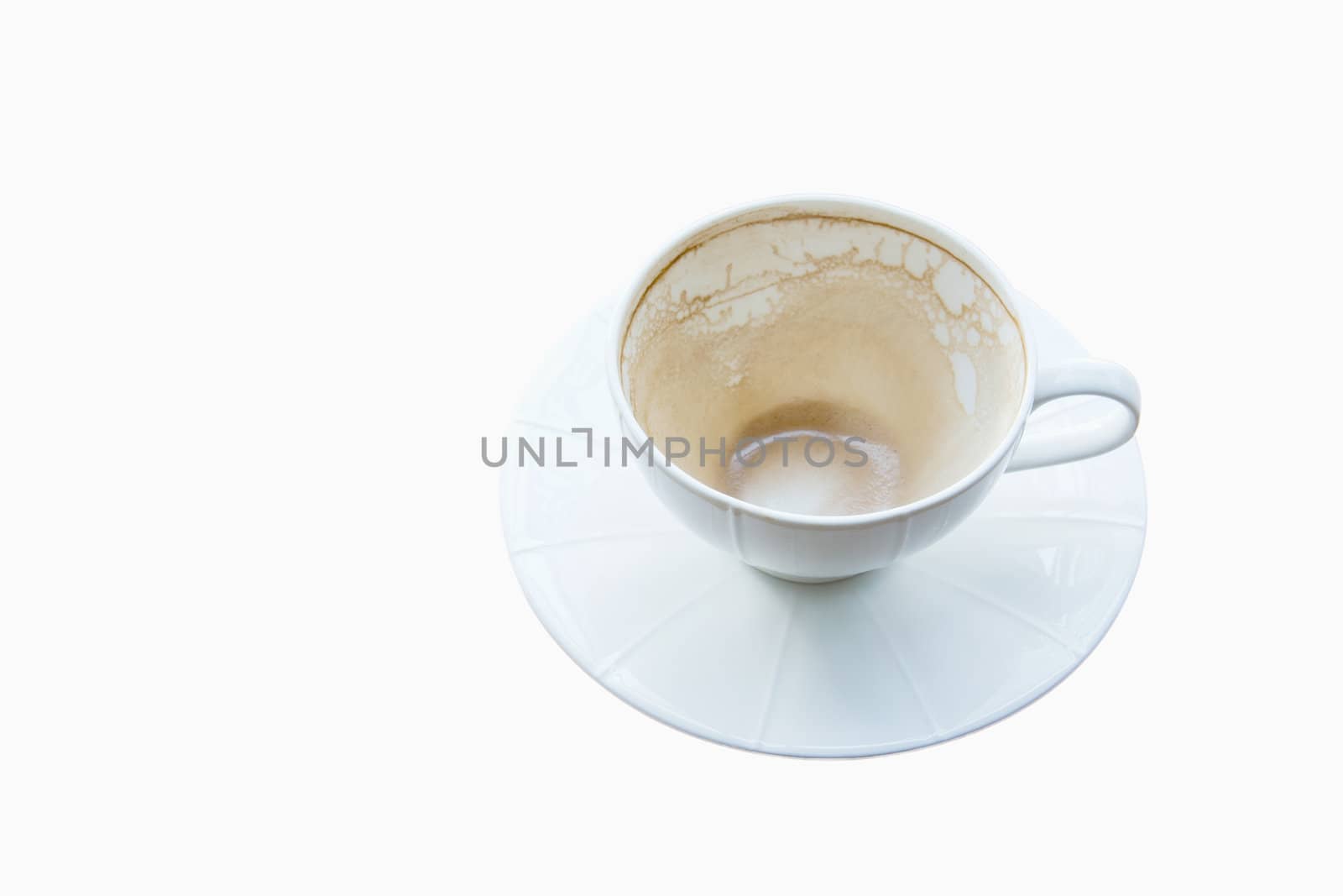 Empty coffee cup on white background 