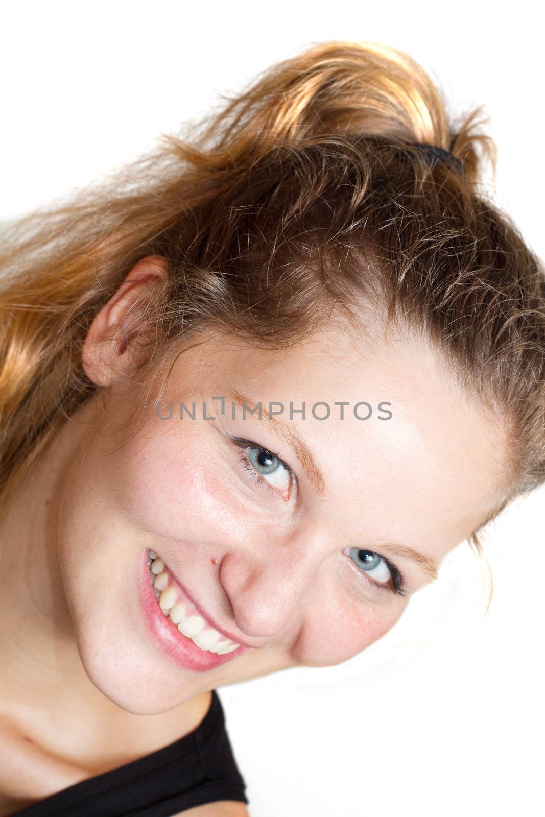 smiling girl isolated on white background