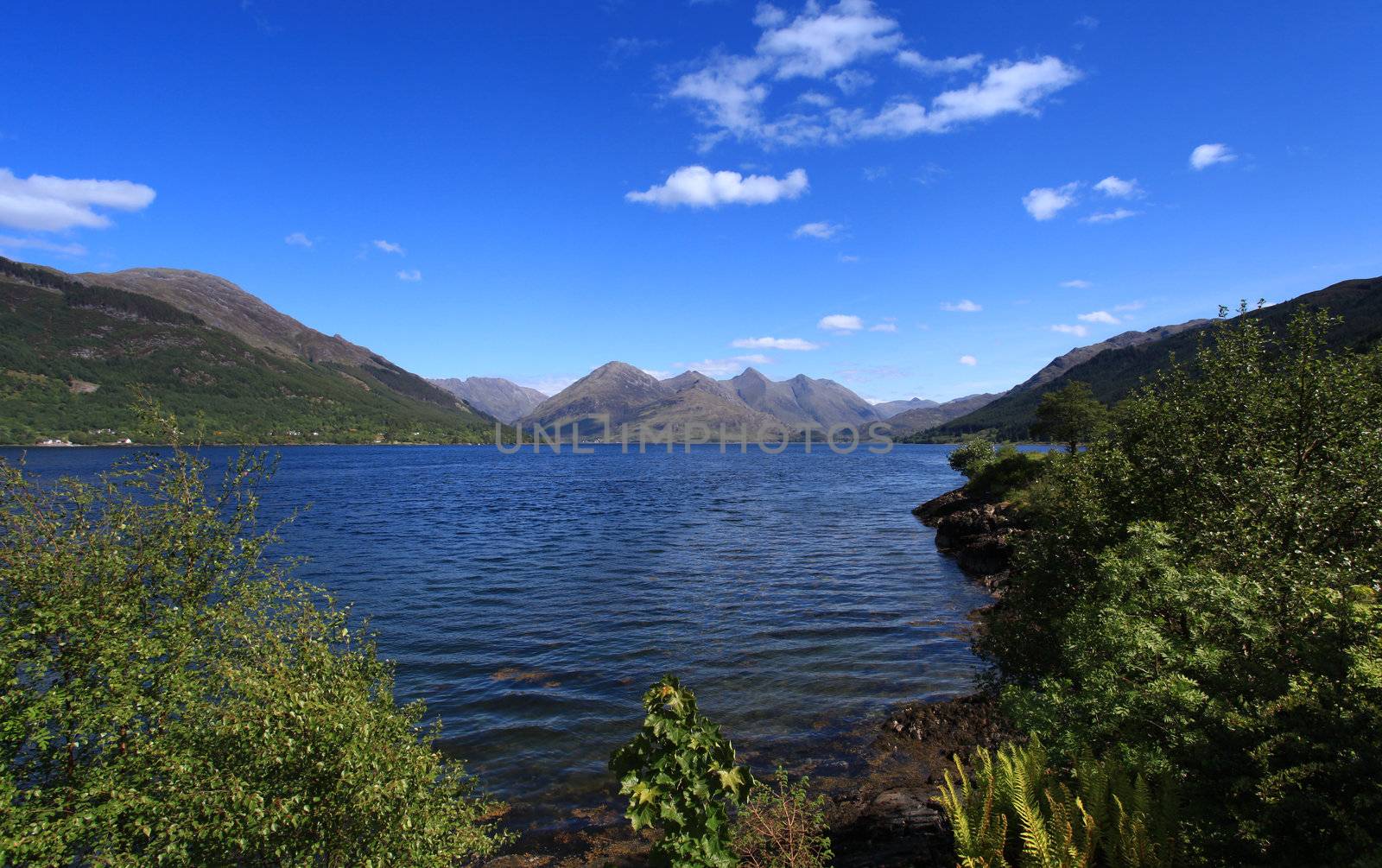 Loch Duich within th Scottish highlands in summer time