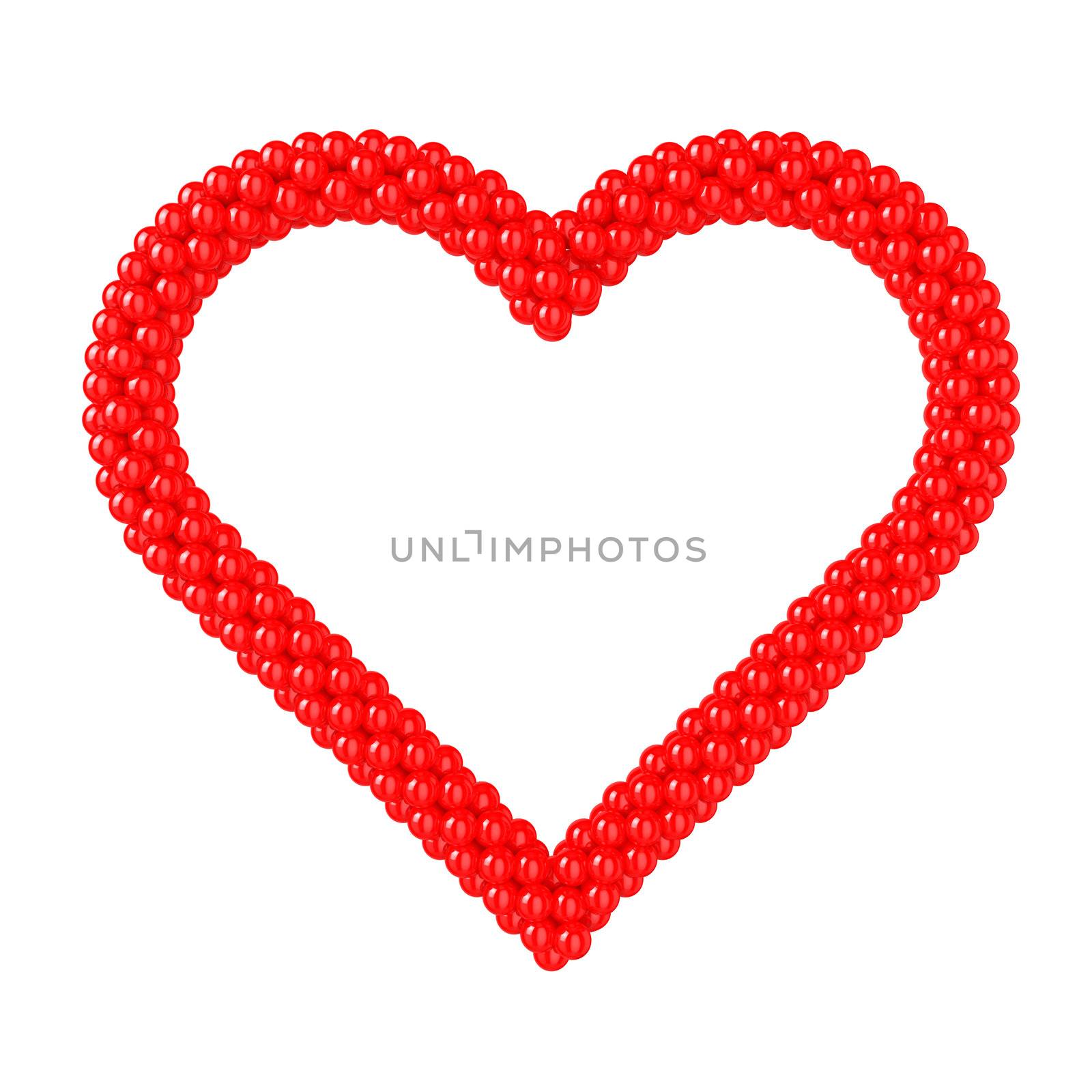 Heart shaped frame created with balloons.