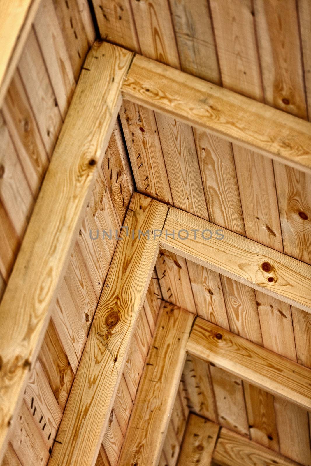 Construction a wooden roof - inside view by pzaxe