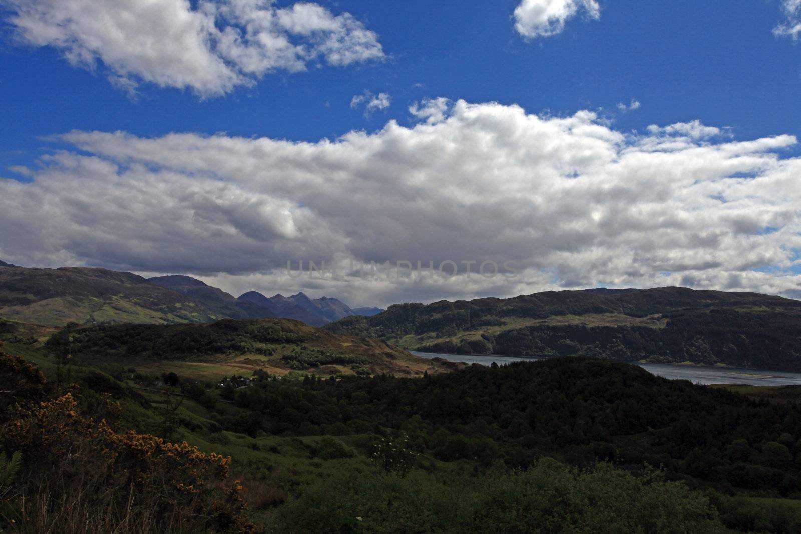 Loch Duich within th Scottish highlands in summer time