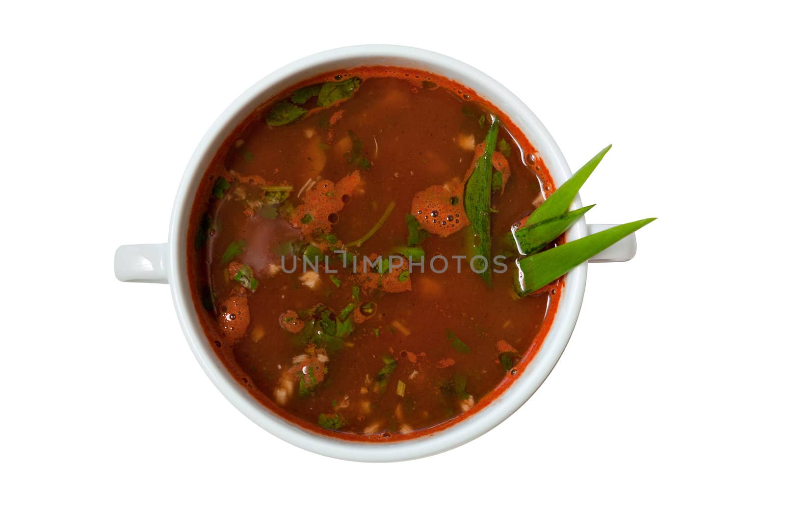 Soup on a the white background isolated.