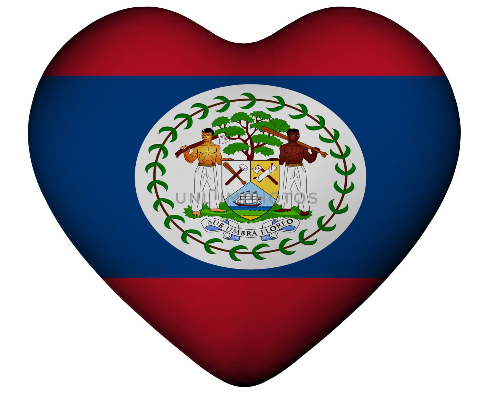 Illustration of heart with flag of Belize