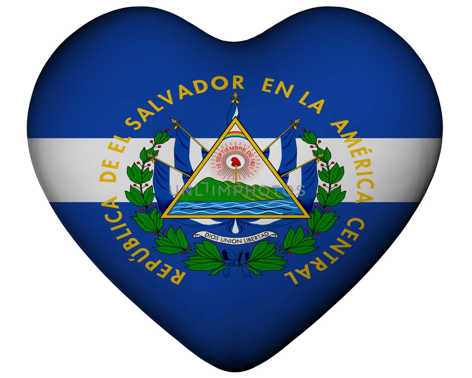 Illustration of heart with flag of El Salvador