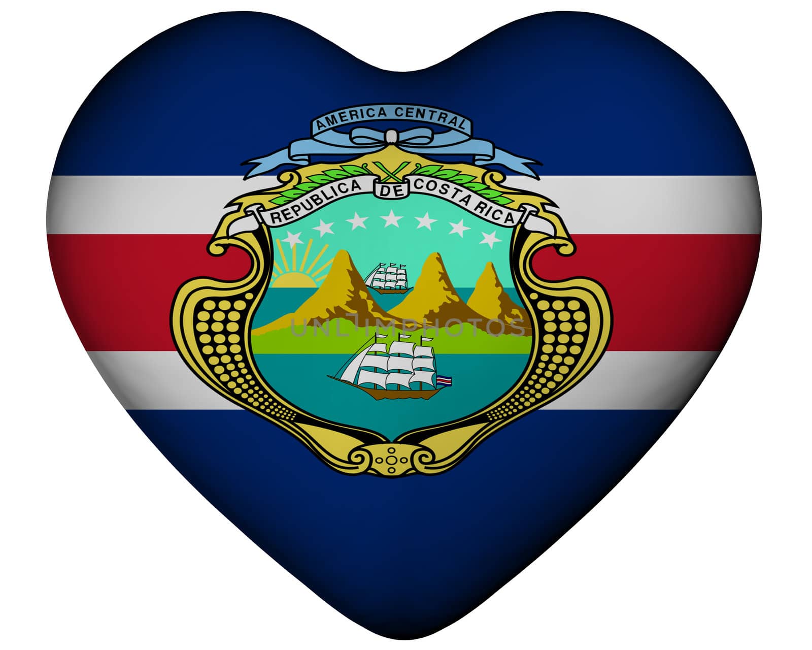 Illustration of heart with flag of Costa Rica