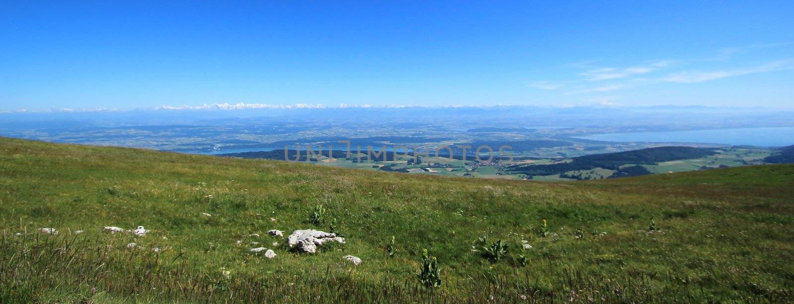 Alps from the Chasseral mount, Jura, Switzerland by Elenaphotos21