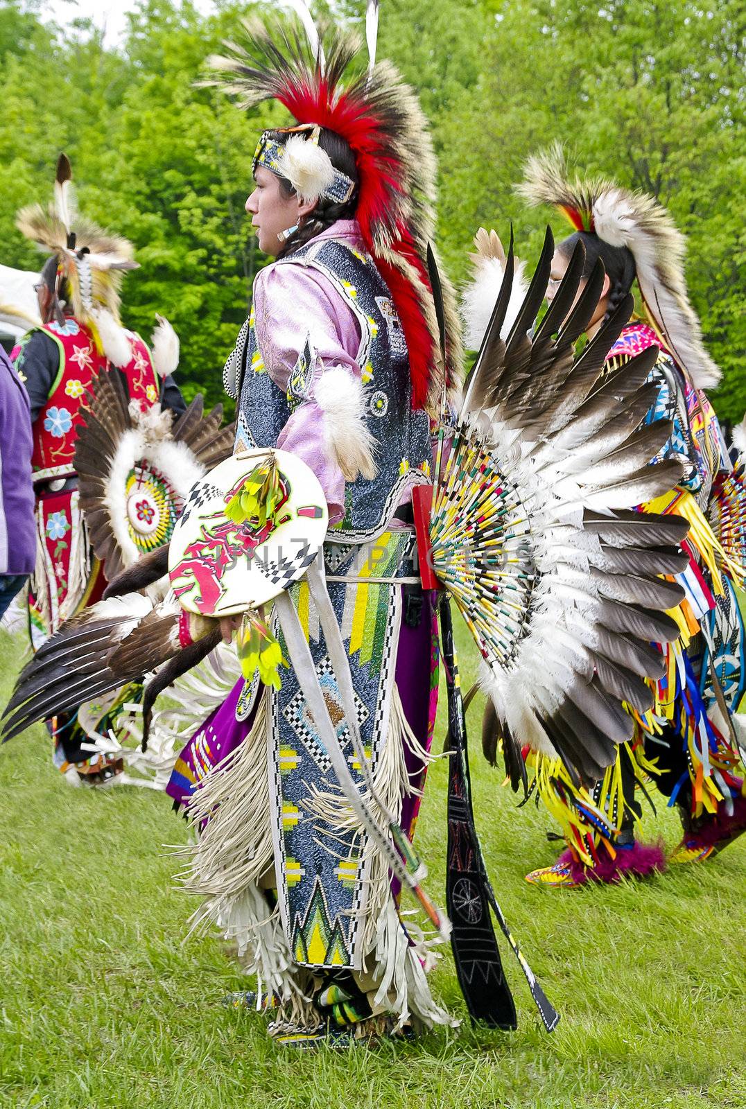 OTTAWA, CANADA - MAY 28: Unidentified aboriginal men and women dancers in full dress and head regalia during the Powwow festival at Ottawa Municipal Campground in Ottawa Canada on May 28, 2011.
Photo: Michel Loiselle / yaymicro.com.