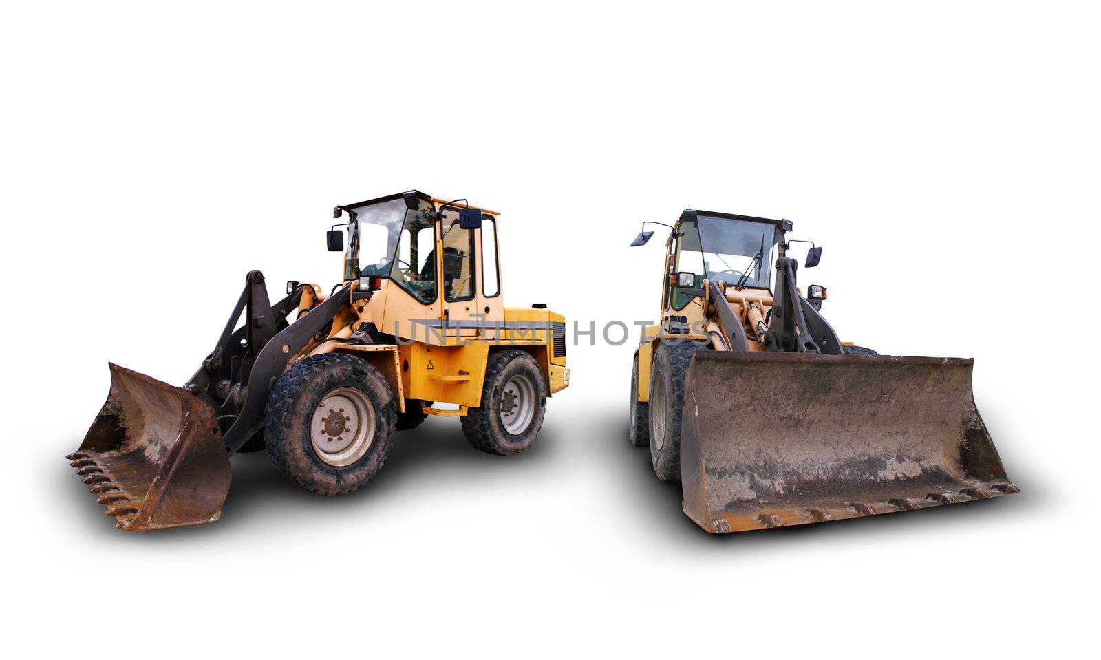 large bulldozer at the construction site in germany