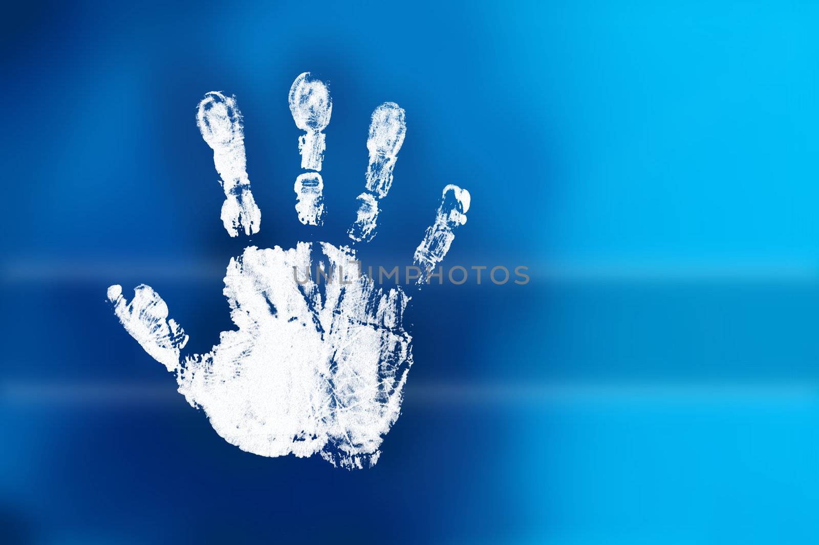 colored handprint on a white background