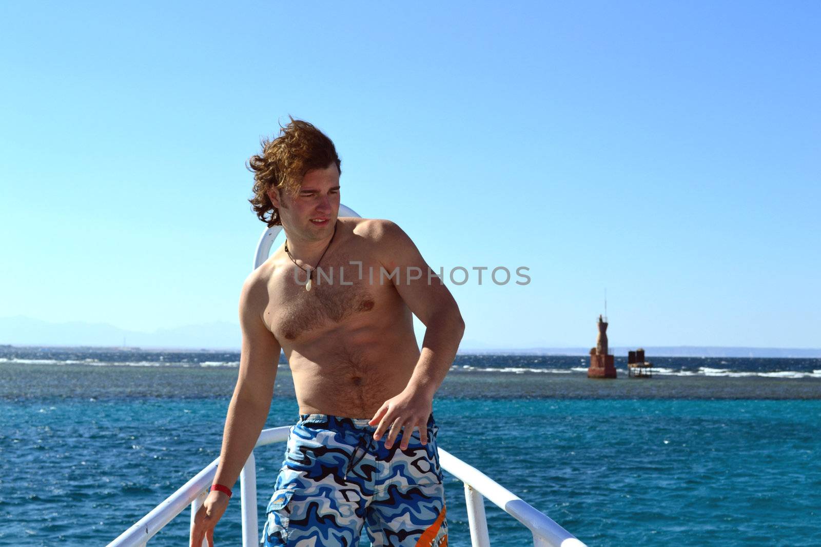 man on the yacht by photochecker