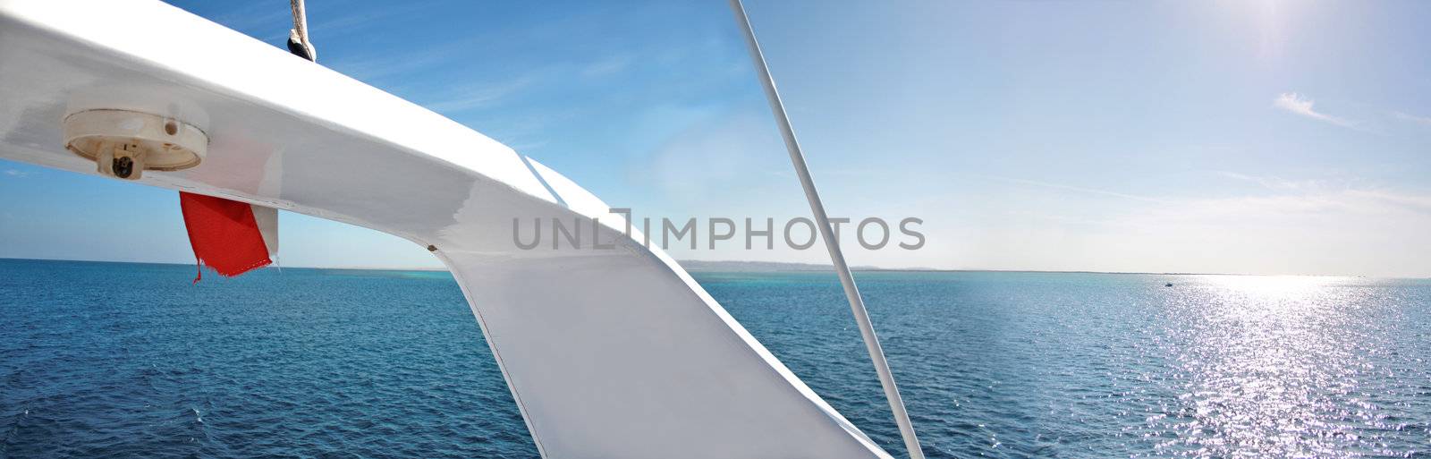 sailing on a yacht in the blue Ocean
