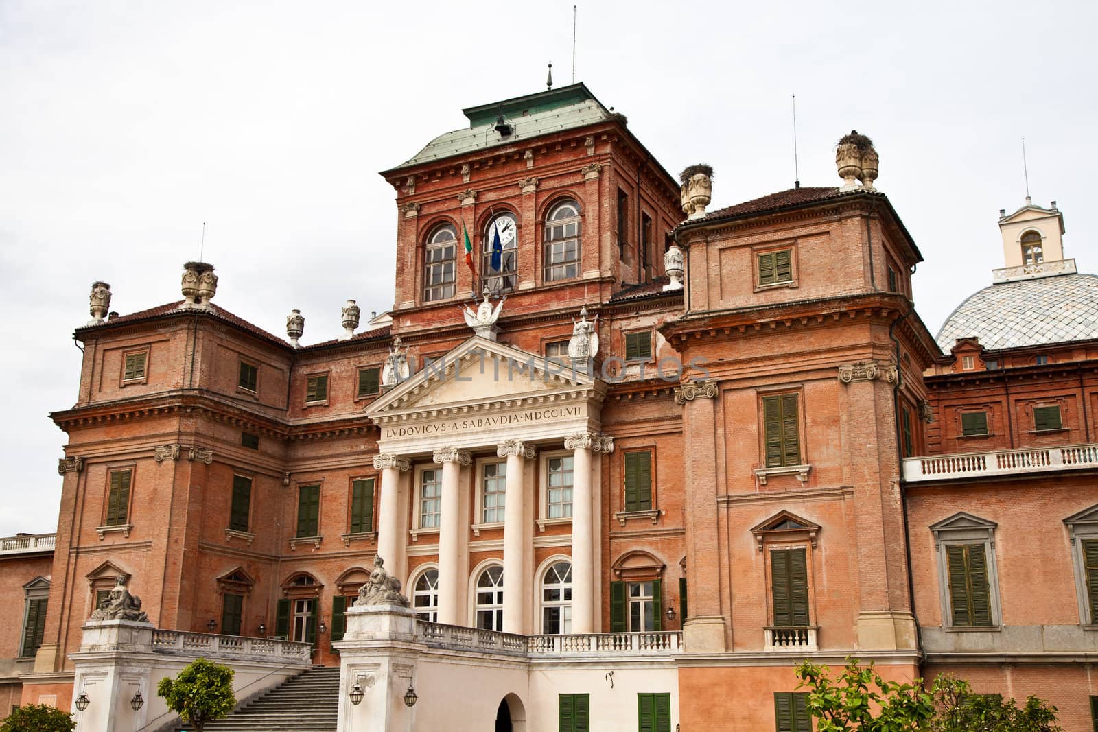 Italy - Piemonte region. Racconigi Royal Castle entrance