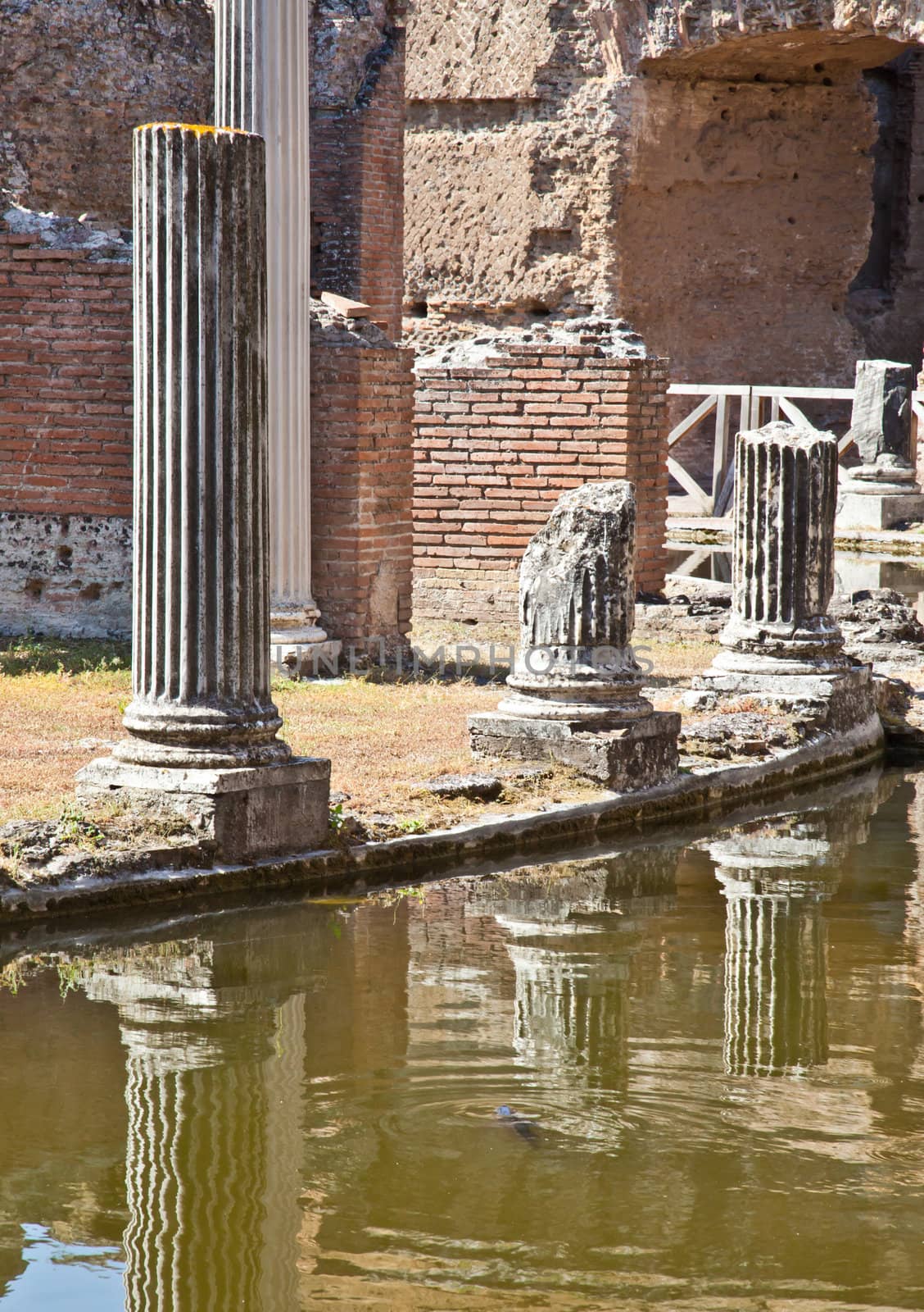 Roman columns in Villa Adriana, Tivoli, Italy