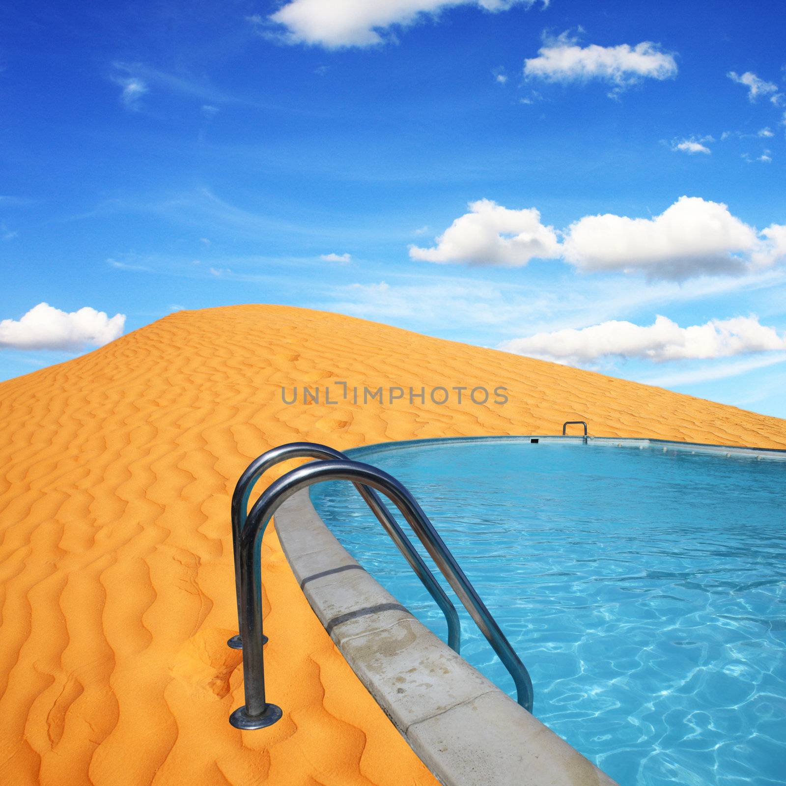 pool in the desert by photochecker