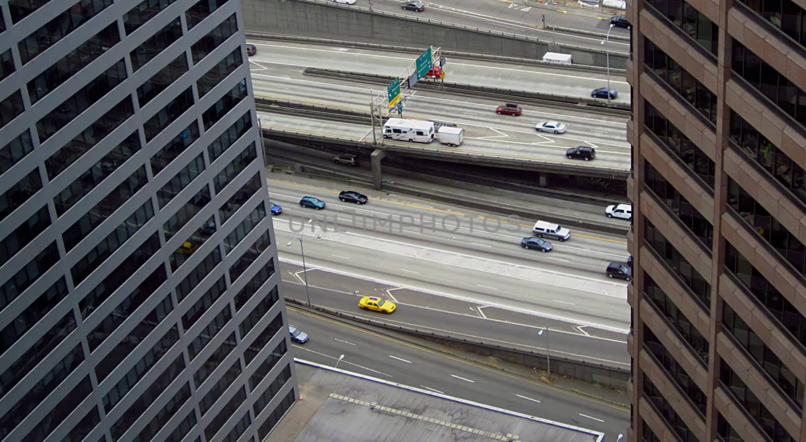 A photograph of city traffic.