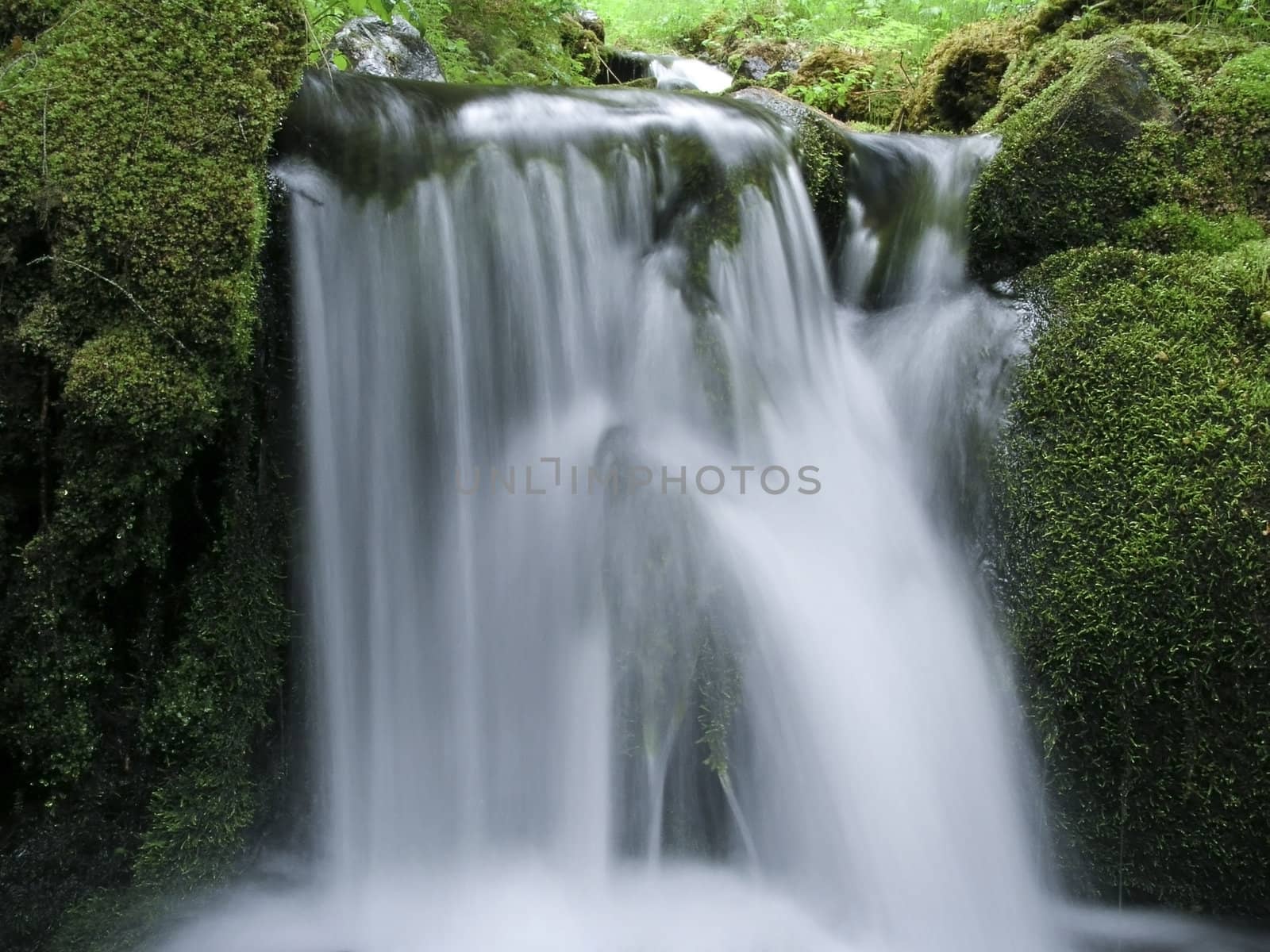 Beautiful landscape of mountain waterfall