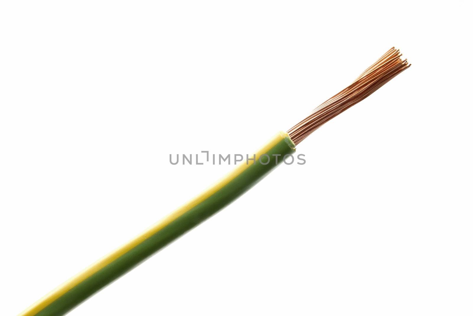 Electrical wire isolated on white background 
