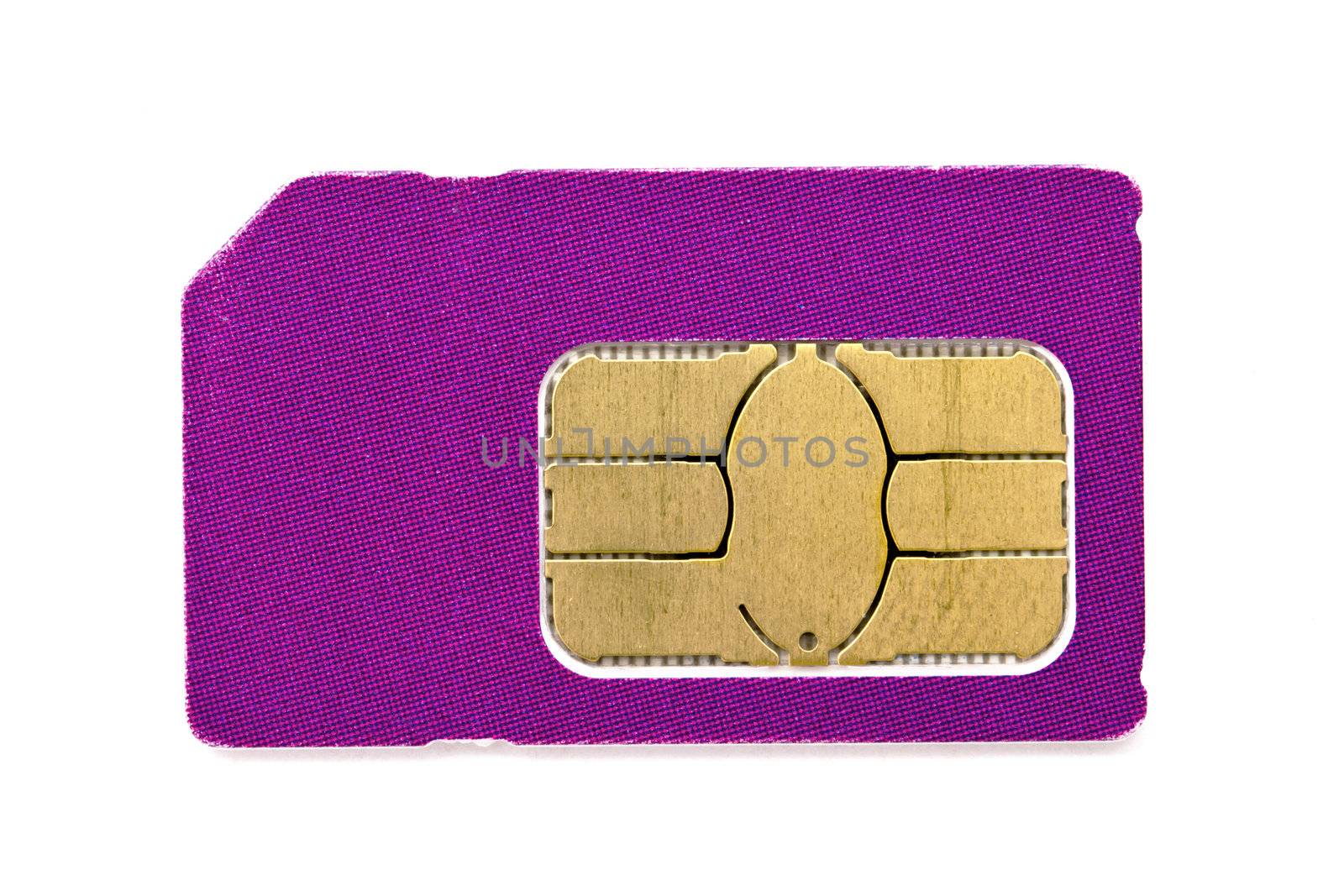Sim card for mobile phone isolated on white background 