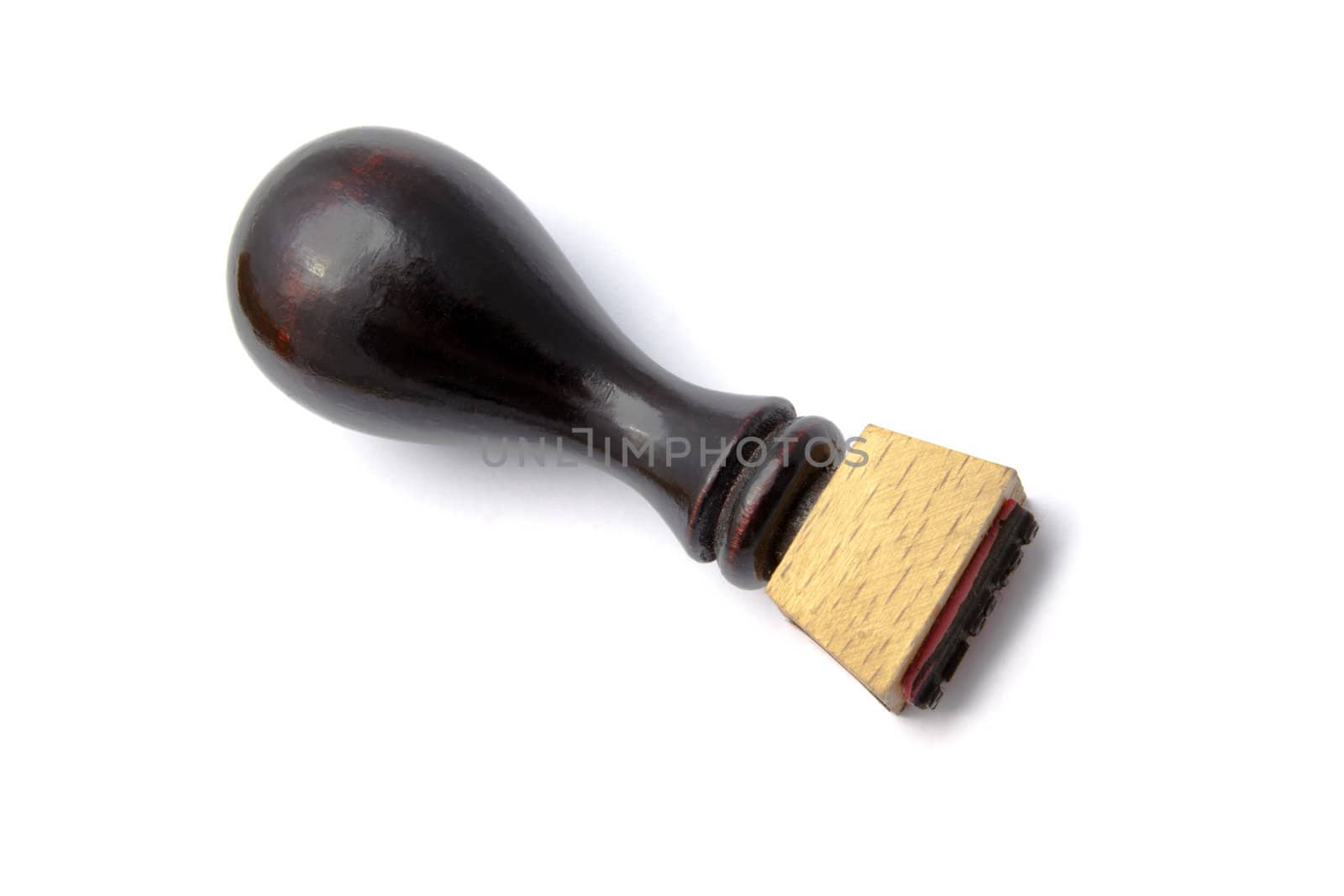 Old wooden stamp isolated on white background 