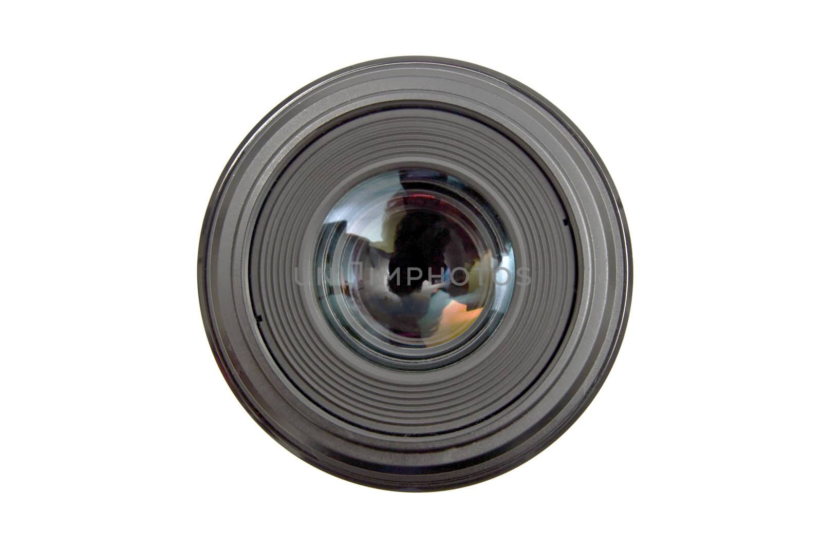A camera Lens isolated on white background 
