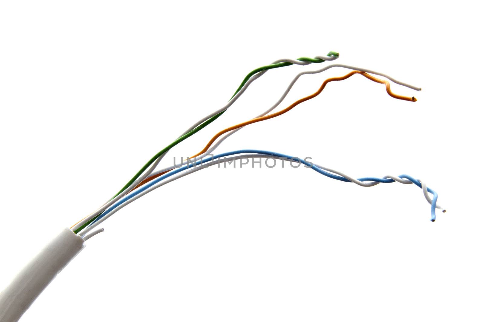 Close up of an colorful electrical wire 